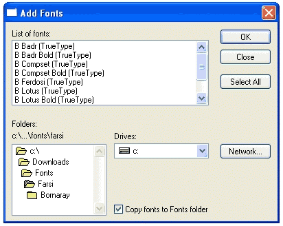 Windows XP Font Installation